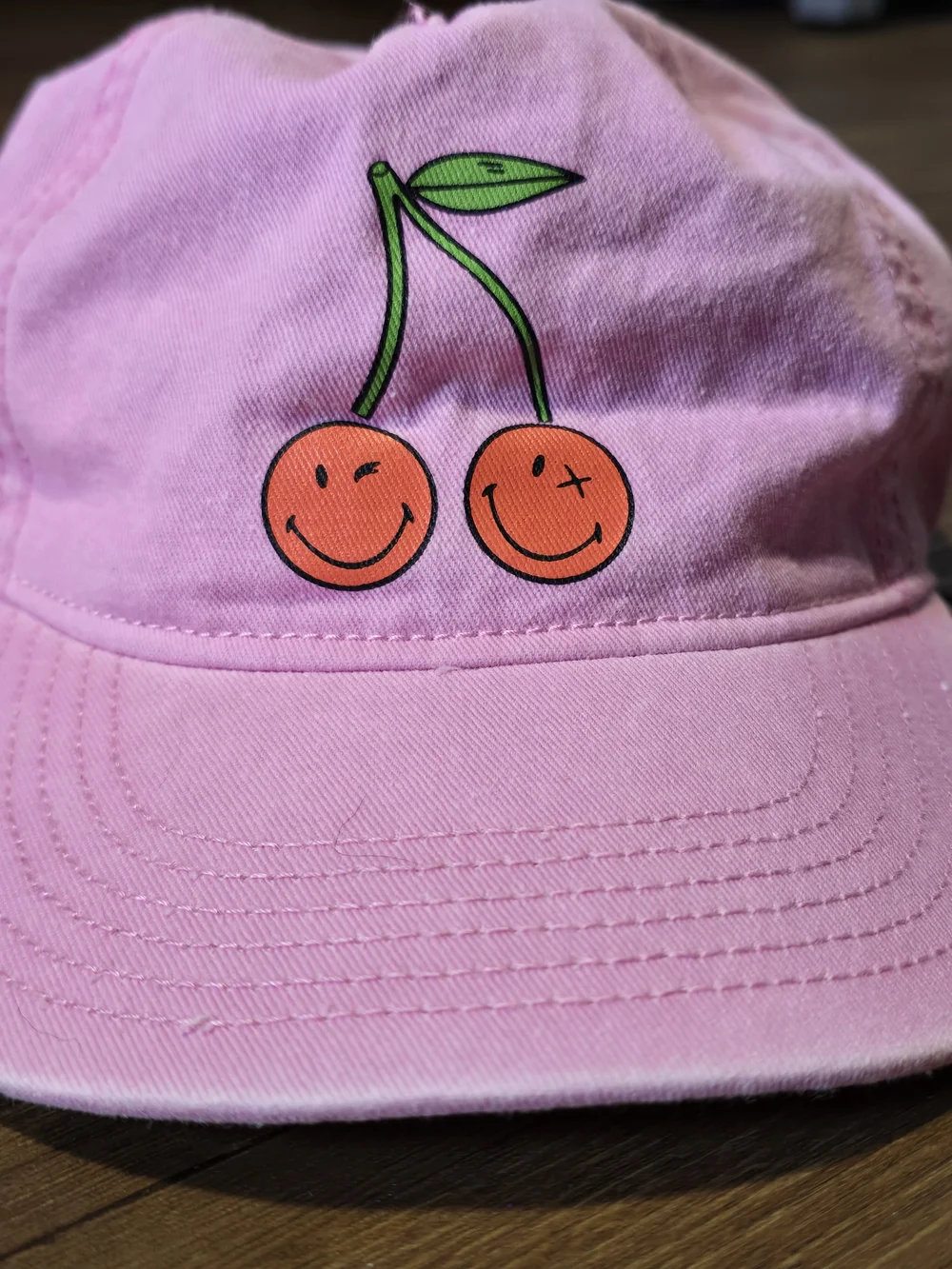 Kid's Pink Cherry Baseball Cap - SmileyWorld Faded Pink Casual Hat